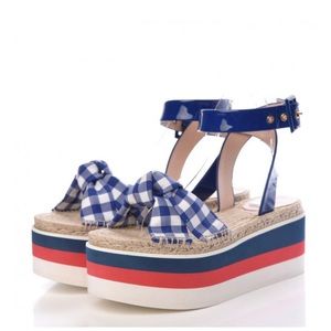 Gucci Platform Gingham Sandals